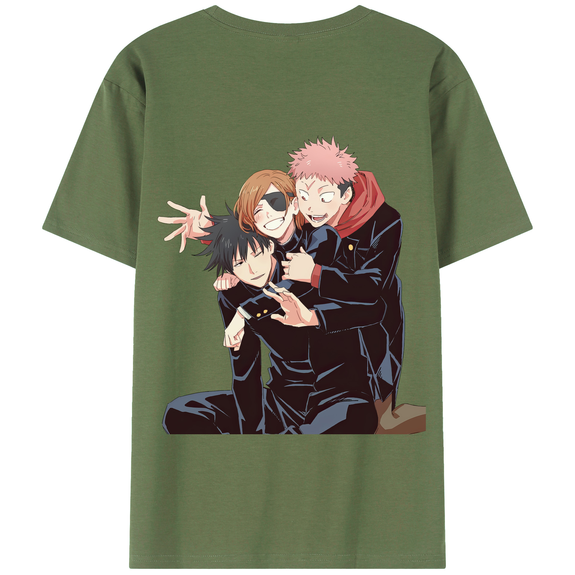 （画像用） 呪術廻戦 Jujutsu Kaisen 綿100％ メンズ半袖Tシャツ（バックプリント） 通気性